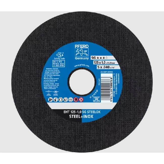 Vendita online Disco da taglio Pferd 125X1,0 A46 R SG-Steelox B22,23